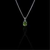 Collier "Sang de Peridot" pendentif argent 925 et pierre de Peridot
