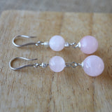 Boucles d’oreilles perle de quartz rose