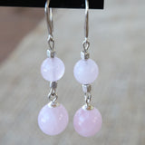 Boucles d’oreilles perle de quartz rose