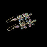Boucles d’oreilles tourmaline multicolore