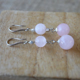 Boucles d’oreilles perle de quartz rose