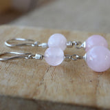 Boucles d’oreilles perle de quartz rose