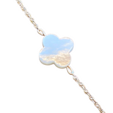 Bracelet en argent avec fleur en nacre