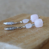 Boucles d’oreilles quartz rose