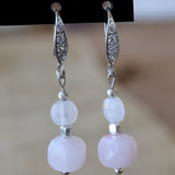 Boucles d’oreilles quartz rose