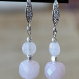 Boucles d’oreilles quartz rose