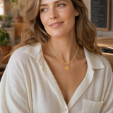 Collier Soleil – Acier & Laiton Plaqué Or 18 Carats