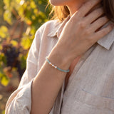 Bracelet Amazonite & Perles d'Eau Douce Roses – Plaqué Or 24K