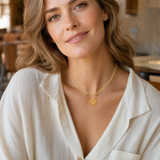 Collier Soleil – Acier & Laiton Plaqué Or 18 Carats