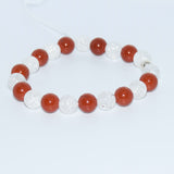 Bracelet Jaspe rouge avec cristal craquelé