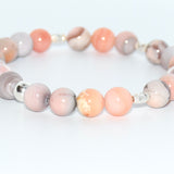 Bracelet agate rose Botswana avec séparateur argent