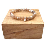 Bracelet Agate 6 mm et agate avec incrustation