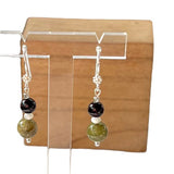 Boucles d'oreilles grenat rouge et vert