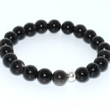 Bracelet Obsidienne reflet argenté