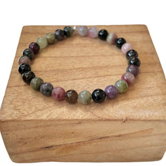 Bracelet " tourmaline multicolore " 6mm