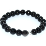Bracelet Obsidienne reflet argenté