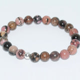 Bracelet rhodonite veiné noir d'Australie A