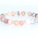 Bracelet d'agate rose avec cristal de roche