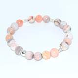 Bracelet agate rose Botswana avec séparateur argent