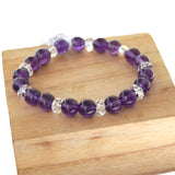 Bracelet améthyste qualité AA et cristal de roche