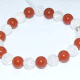 Bracelet Jaspe rouge avec cristal craquelé