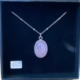 Pendentif en quartz rose serti