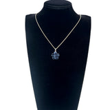 Collier fleur en sodalite