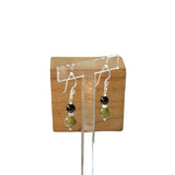 Boucles d'oreilles grenat rouge et vert