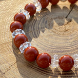 Bracelet Jaspe rouge avec cristal