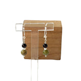 Boucles d'oreilles grenat rouge et vert