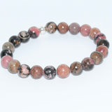 Bracelet rhodonite veiné noir d'Australie A
