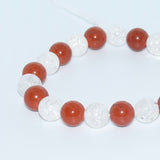 Bracelet Jaspe rouge avec cristal craquelé