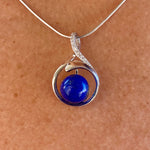 collier lazuli lapis bleu argent 