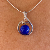 collier lazuli lapis bleu argent 
