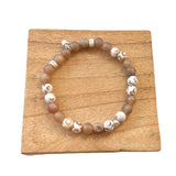Bracelet Agate 6 mm et agate avec incrustation