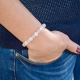 Bracelet en cristal de roche et quartz rose