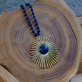 Sautoir soleil sodalite lapis lazuli