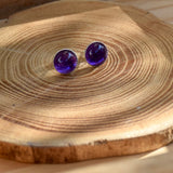 Boucles d’oreilles améthyste plate