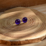 Boucles d’oreilles améthyste plate