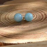 Boucles d'oreilles en amazonite du Pérou "10 mm "
