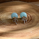 Boucles d'oreilles en amazonite du Pérou "10 mm "
