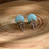 Boucles d'oreilles en amazonite du Pérou "10 mm "