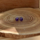 Boucles d'oreilles améthyste " 6 mm "