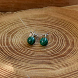 Boucles d'oreilles malachite " 6mm"