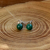 Boucles d'oreilles malachite " 6mm"