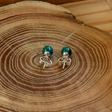 Boucles d'oreilles malachite " 6mm"