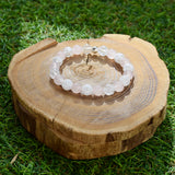 Bracelet en cristal de roche et quartz rose