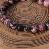 Bracelet en rhodonite veiné noir d'Australie