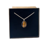 Collier ovale oeil de tigre