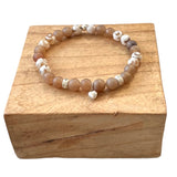 Bracelet Agate 6 mm et agate avec incrustation